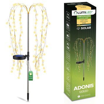 Садова сонячна лампа декоративне дерево, ефект водоспаду Lumiled серії Adonis &mdash; тепле біле світло 2700 K, 120 LED, 8 режимів, вбудований датчик сутінків, IP44, висота 70 см LUMSOL1200 фото
