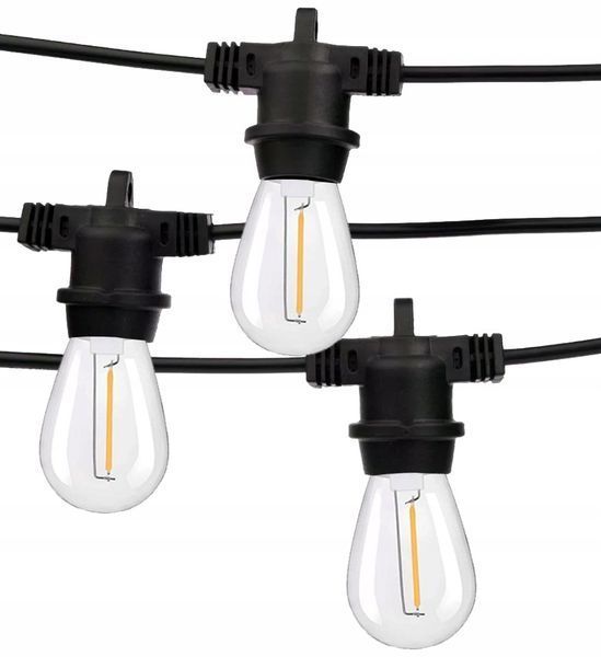 Садова гірлянда 5м з 5 LED-лампами E27 пряма &mdash; зовнішнє декоративне освітлення з можливістю з'єднання, SuperLED 8060 фото