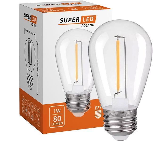 Садова гірлянда 5м з 5 LED-лампами E27 пряма &mdash; зовнішнє декоративне освітлення з можливістю з'єднання, SuperLED 8060 фото