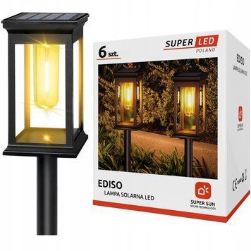 Лампа сонячна садова LED на ніжці для освітлення стежок, SuperLED, набір 6шт 5263 фото