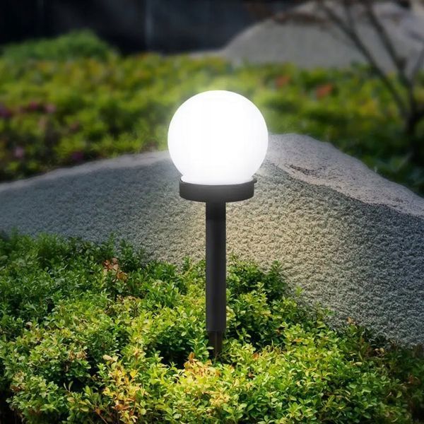 Набір білих садових LED‑куль 10 см на сонячній батареї 6 шт &mdash; Lumiled Atris, холодне світло 6500 K, IP44 LUMSOL1010 фото