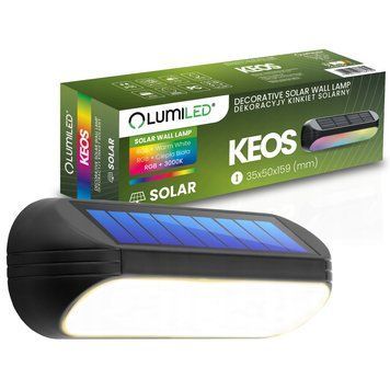 Сонячний фасадний RGBW світильник Lumiled Keos &mdash; вуличний садовий настінний світлодіодний світильник, 2 режими, IP65 LUMSOL3005 фото