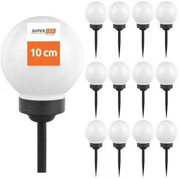 Світильник садовий на сонячній батареї, LED куля 10 см, SuperLED, 12шт 5210.2 фото