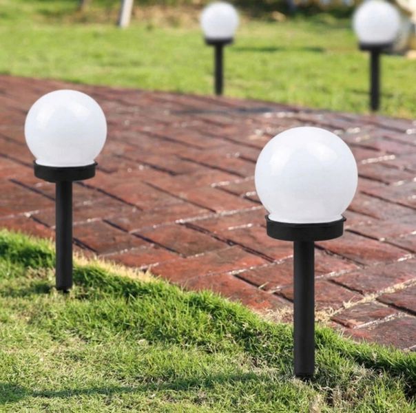 Світильник садовий на сонячній батареї, LED куля 10 см, SuperLED, 12шт 5210.2 фото