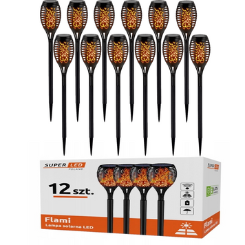 Сонячна садова LED лампа факел 12шт Flami SuperLED з ефектом полум&rsquo;я 5254К.3 фото