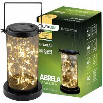 Високий настільно-підвісний декоративний LED ліхтар Lumiled Abrela - світильник із теплим світлом 3000 K, IP44, датчик сутінків LUMSOL1160 фото