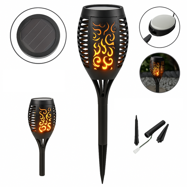 Сонячна садова LED лампа факел 12шт Flami SuperLED з ефектом полум&rsquo;я 5254К.3 фото